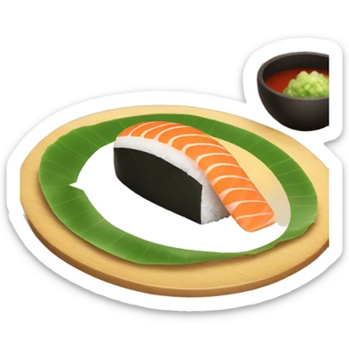 Sushi on a bamboo plate sticker