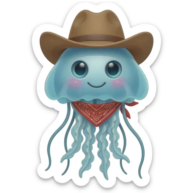 Cowboy jellyfish sticker
