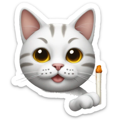 Cat whit a joint sticker
