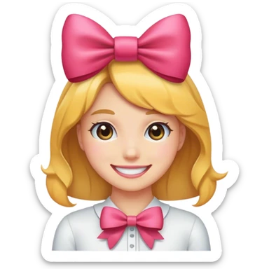 🙂‍↔️ with 🎀 sticker