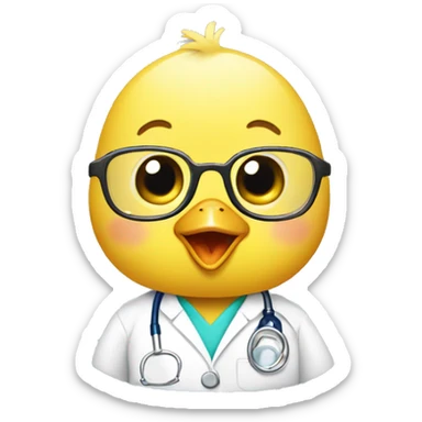 baby chick doctor sticker