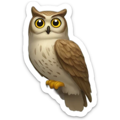 an owl sitting along a tree limb sticker