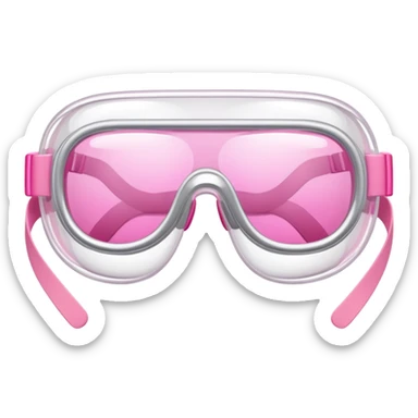 protective glasses with pink lenses and adjustable safety strap, elastic band sticker