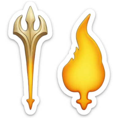 flame in the shape of ukrainian trident sticker