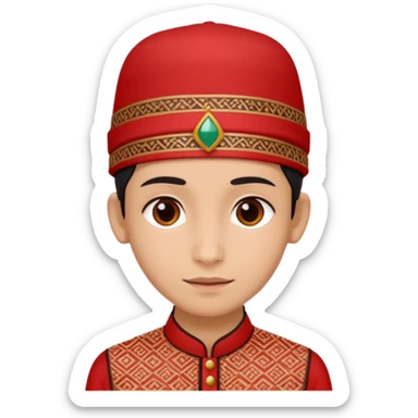 Dhaka topi emoji nepali people wear in head in rectangular size sticker