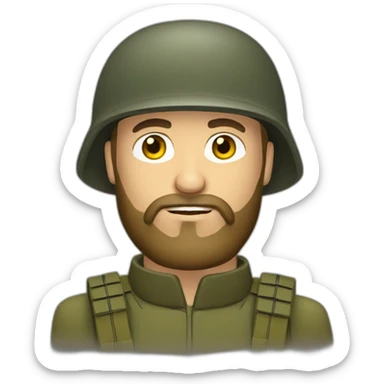 Bearded Ukrainian soldier sticker