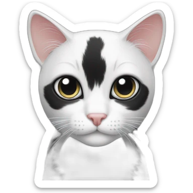 Black and White cat with grey eyes sticker