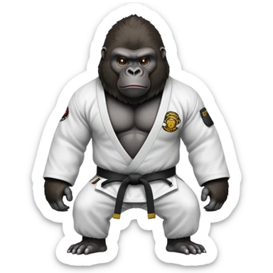 Gorilla wearing a jiu jitsu gi sticker