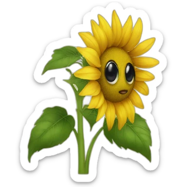 sunflower with eyes sticker