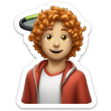 Sinner ragazzo capelli rossi carota che gioca a tennis  sticker