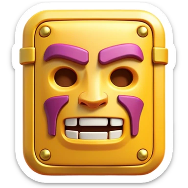Clash of Clans aesthetic: Cinematic Playful Classic Game Cartridge Portrait Emoji, rendered in a 3D vector-style similar to standard emojis with minimal shading and bold, simplified shapes. A compact, distinct form with signature details, softly glowing with a nostalgic gaming charm. Simplified yet unmistakably iconic, highly detailed and consistent, glowing with a soft radiance and high shine. Stylized with a touch of retro gaming magic and a soft glowing outline, capturing the essence of a beloved gaming relic with a friendly, playful manner! sticker