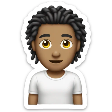 light skin man with short dreads sticker