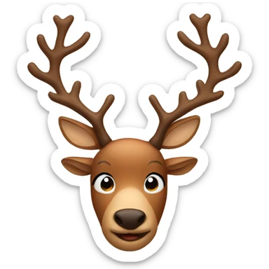 reindeer with antlers  sticker