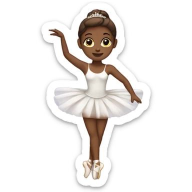 Brown ballerina white tutu sticker