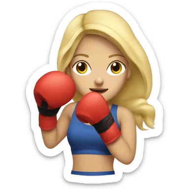 Blonde woman boxing  sticker
