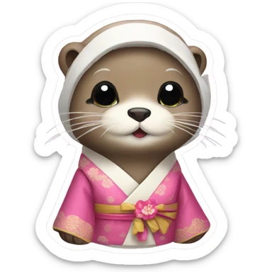 an otter wear hanbok sticker