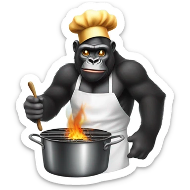 Gorilla cooking a different kind of chicken  sticker