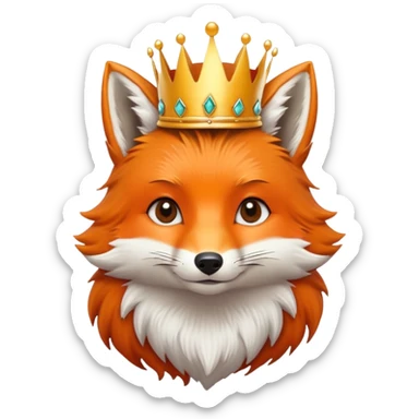 Fox witg a crown , less detail sticker