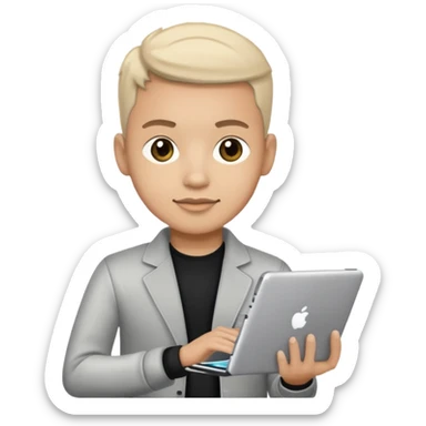 programmer with a tablet and a laptop emoji sticker