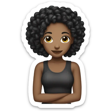  Pretty black girl with black braids and curls  sticker