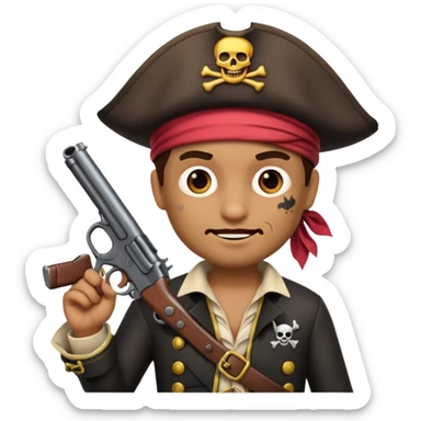 Pirates emoji holding gu sticker