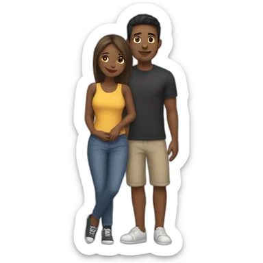 Girl with her boyfriend  sticker