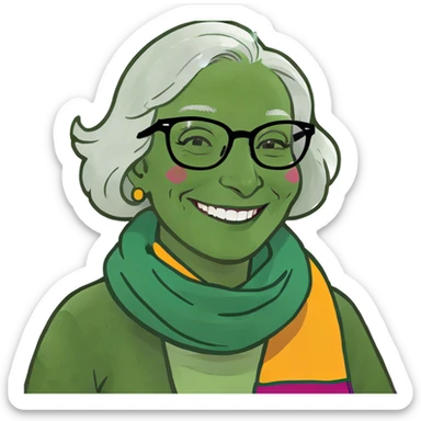 happy older woman smile sticker