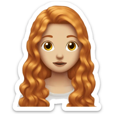 Aesthetic Ginger girl straight thick hair drinking sticker