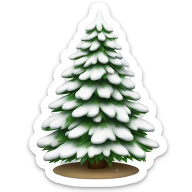  actual white fir christmas tree isolated.  sticker