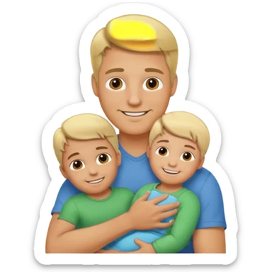 silhouette of a blond father holding a child sticker