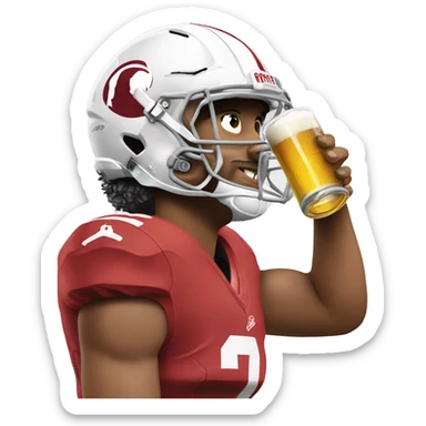 Jalen hurts drinking a beer sticker