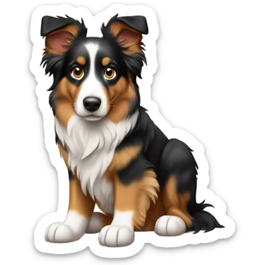 Australian Shepard with chief name plate sticker