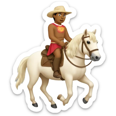 tongan riding a horse sticker