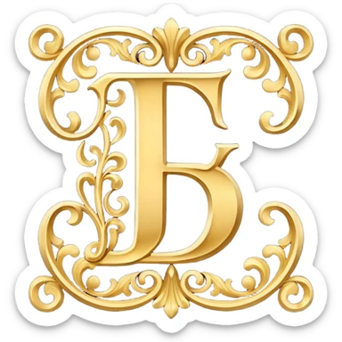 Oldenglis faunt letter E and letter J sticker