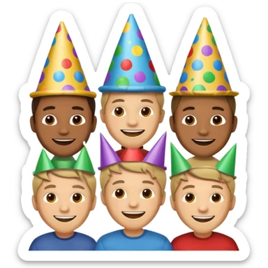 party hatted men sticker