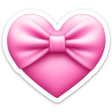 pink heart bow sticker