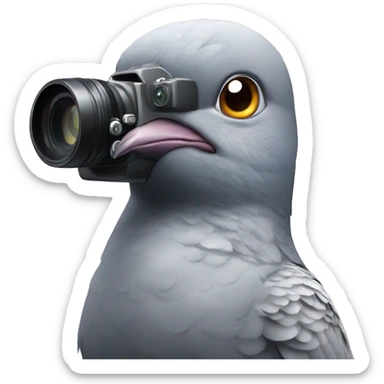 Pigeon with camera on head sticker