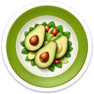 A stylized salad plate in greens or avocado with the hashtag #VogueBodyClinic sticker