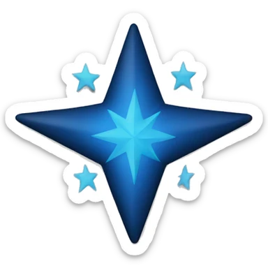 Blue star 4 points sticker