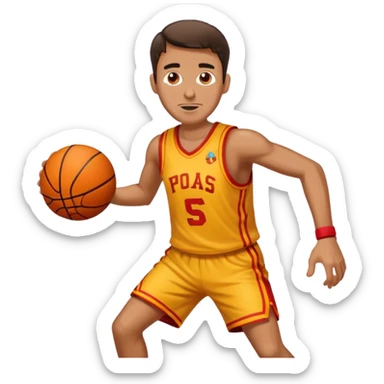 Spanish man basketball sticker