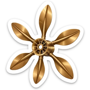 4 blade marine propeller sticker