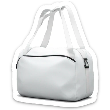 all white shoulder gym bag, white strap sticker