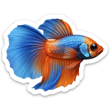 Betta fish blue and orange sticker