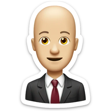 Bald guy with a maroon tie covered in mayonnaise  sticker