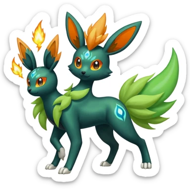 Meloetta-Zygarde-Flareon-Electrike-Manectric-Fakémon-fusion, full body sticker