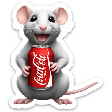 cute rat with coca cola sticker