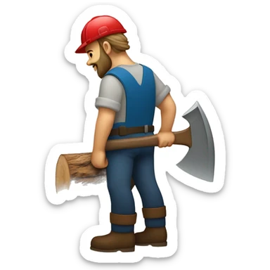 lumberjack cutting tree with an axe  sticker