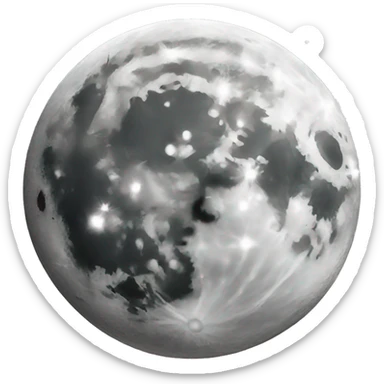 Full moon sparkling sticker