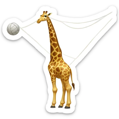 Giraffe playing volleyball sticker