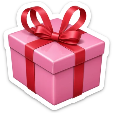 gift pink heart sticker